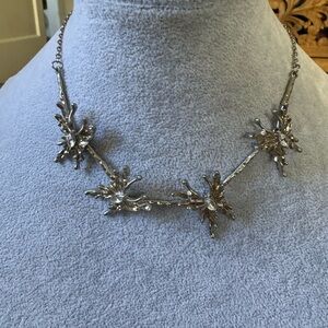 Gorgeous NEW silver Liquid Metal butterfly choker